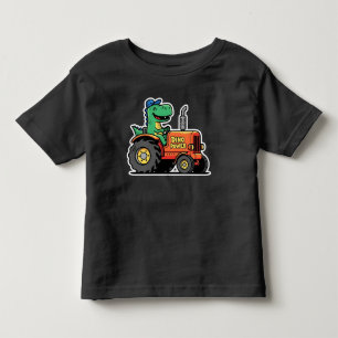 Camiseta Dino Power Tratorista Dinossauro Engraçado
