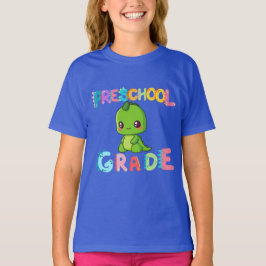 Camiseta Dino Preschool GRADE Meninos do Esquadrão Meninas 