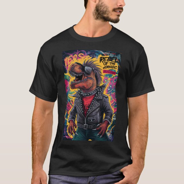 Camiseta Dino Punk Rebel (Frente)