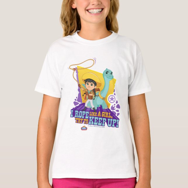 Camiseta Dino Ranch | Min e Clover (Frente)