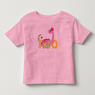Camiseta Dino Rex Estou a 2 Meninos de aniversário dois De