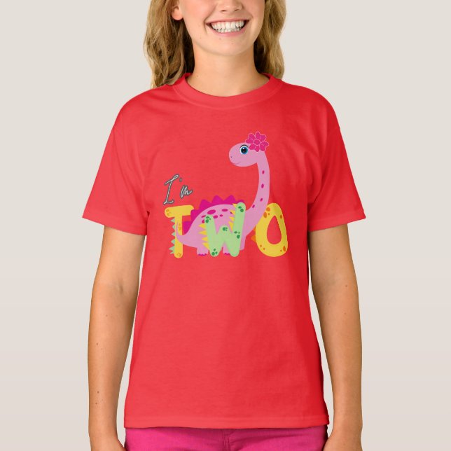 Camiseta Dino Rex, eu sou dois meninos de aniversário dois  (Frente)