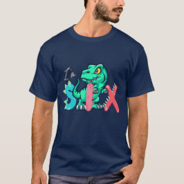 Camiseta Dino Rex, tenho 6 anos de aniversário, seis de vol