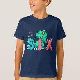 Camiseta Dino Rex, tenho 6 anos de aniversário, seis de vol