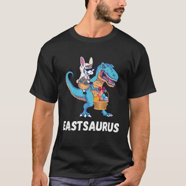 Camiseta Dino Saurus Unicorn Happy Easter Easter Party East (Frente)