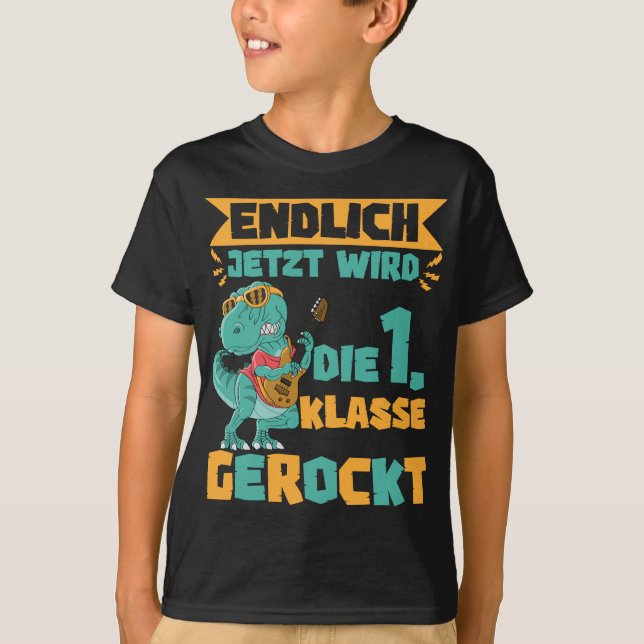 Camiseta Dino Schulanfang Dinosaurier Junge Schulkind Schul (Frente)