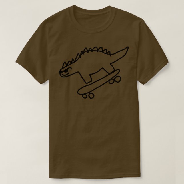 Camiseta Dino Skateboard (Frente do Design)