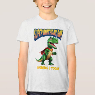 Camiseta Dino Super Aniversariante (Idade Editável