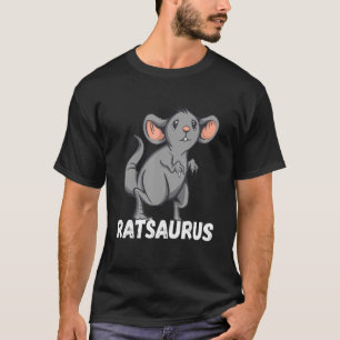 Camiseta Dino T-Rex Saurus Rat Rat Rat Proprietário do Rato