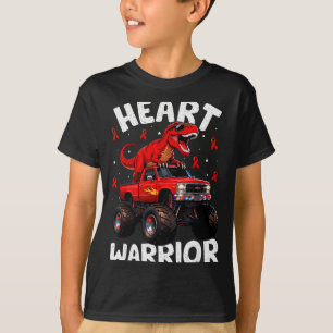 Camiseta Dino Trex Meninos Criança Coração Guerreiro Doença