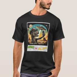 Camiseta Dino UFO Selfie: Dino vs Alienígena (Man Tshirt) #