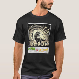 Camiseta Dino UFO Selfie: Dino vs Alienígena (Man Tshirt) #