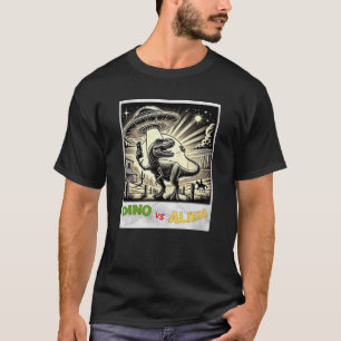 Camiseta Dino UFO Selfie: Dino vs Alienígena (Man Tshirt) #