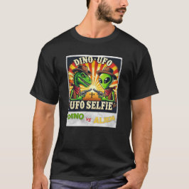 Camiseta Dino UFO Selfie: Dino vs Alienígena (Man Tshirt) #