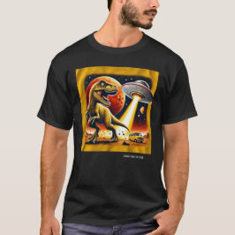 Camiseta Dino UFO Selfie: Encontro de Alienígenas (Man Tshi
