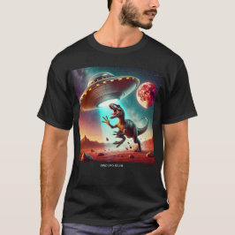 Camiseta Dino UFO Selfie: Encontro de Alienígenas (Man Tshi