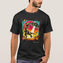 Camiseta Dino UFO Selfie: Encontro de Alienígenas (Man Tshi
