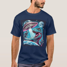 Camiseta Dino UFO Selfie: Encontro de Alienígenas (Man Tshi