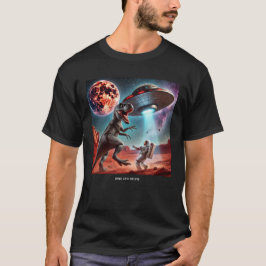 Camiseta Dino UFO Selfie: Encontro de Alienígenas (Man Tshi