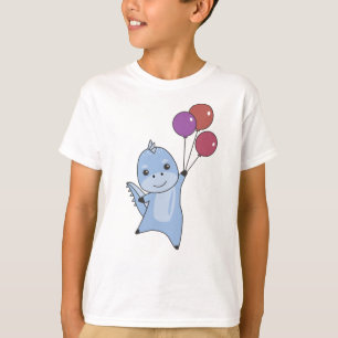 Camiseta Dino Voa Com Balões Animais Frescos Dinossauros