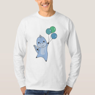 Camiseta Dino Voa Com Balões Animais Frescos Dinossauros