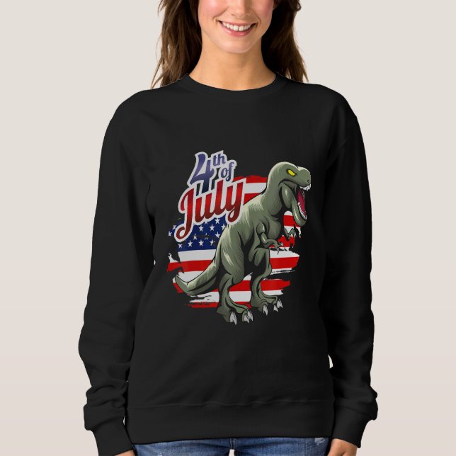 Camiseta Dinosaur 4th Of July  Usa Flag Dino Kids Boys July (Frente)