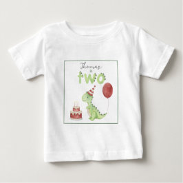 Camiseta Dinosaur aquarela aniversário de 2 anos