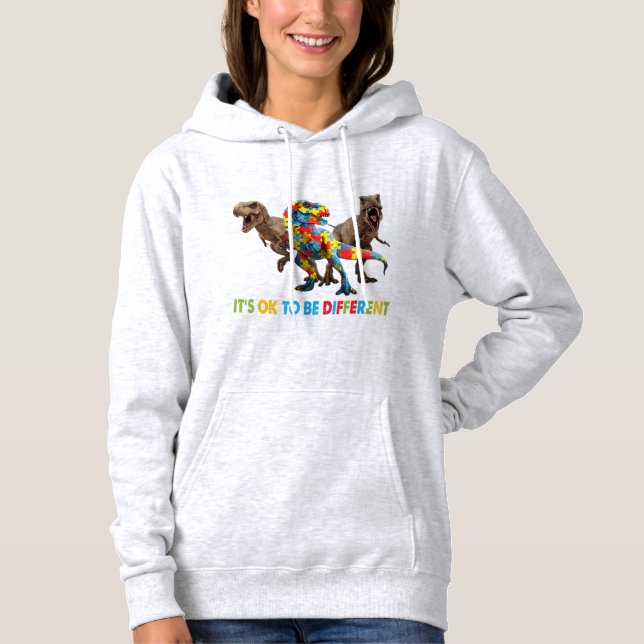 Camiseta Dinosaur Autism Awareness design features a dinosa (Frente)