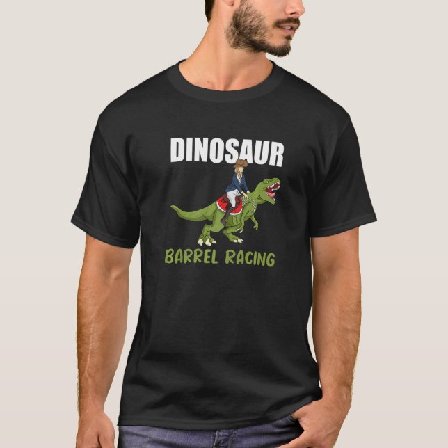 Camiseta Dinosaur Barrel Racing Rodeo Dino Barrel Racer (Frente)
