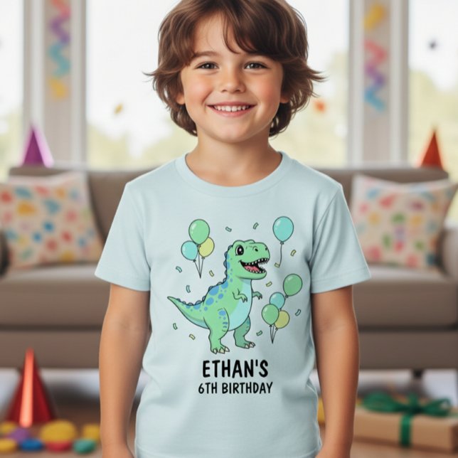 Camiseta Dinosaur Birthday T-Shirt: Your Child's Custom  (Criador carregado)