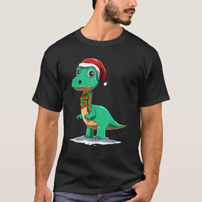 Camiseta Dinosaur Christmas Dinosaur Lover Santa Dinosaur C (Frente)