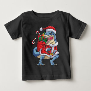 Camiseta Dinosaur Christmas Santa Claus T rex Boys Men