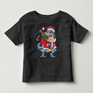 Camiseta Dinosaur Christmas Santa Claus T rex Boys Men