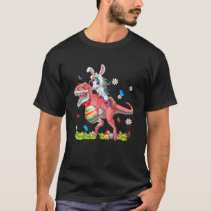 Camiseta Dinosaur Easter Day Unicorn Riding Rex Bunny Costu