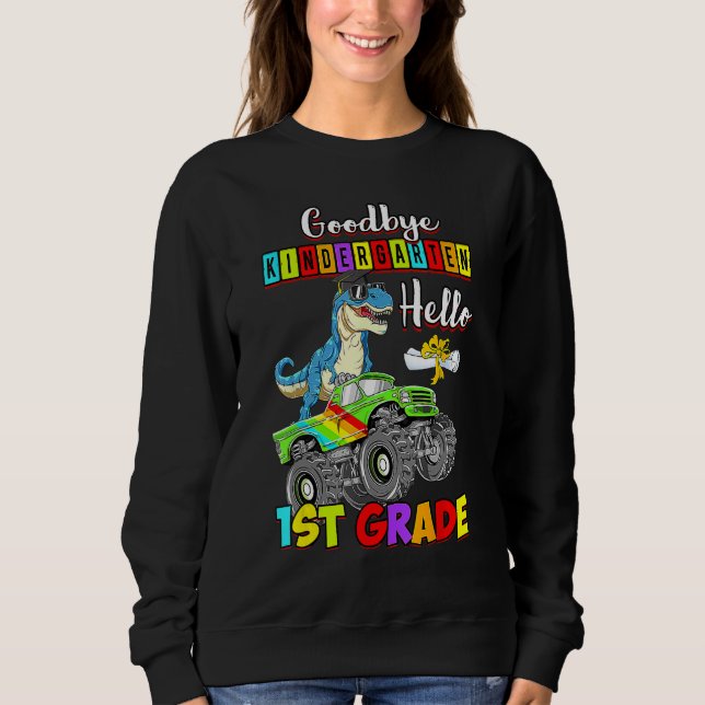 Camiseta Dinosaur Goodbye Kindergarten Back To School Hello (Frente)
