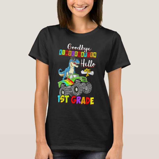 Camiseta Dinosaur Goodbye Kindergarten Back To School Hello (Frente)