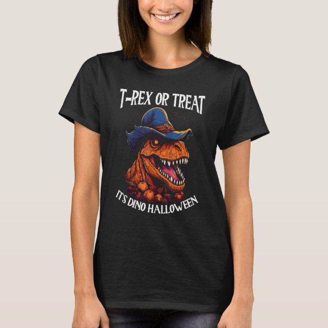 Camiseta Dinosaur Halloween Costume Dino Halloween Pumpkin  (Frente)