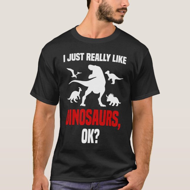 Camiseta Dinosaur  I Love Dinosaurs Roaring Rex Dino (Frente)