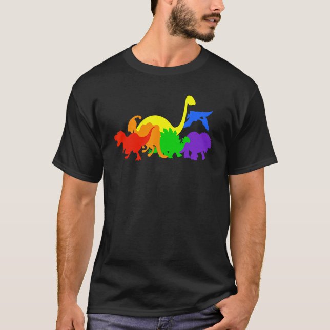 Camiseta Dinosaur LGBT Rex Dino Gay Pride Lesbian Transgend (Frente)