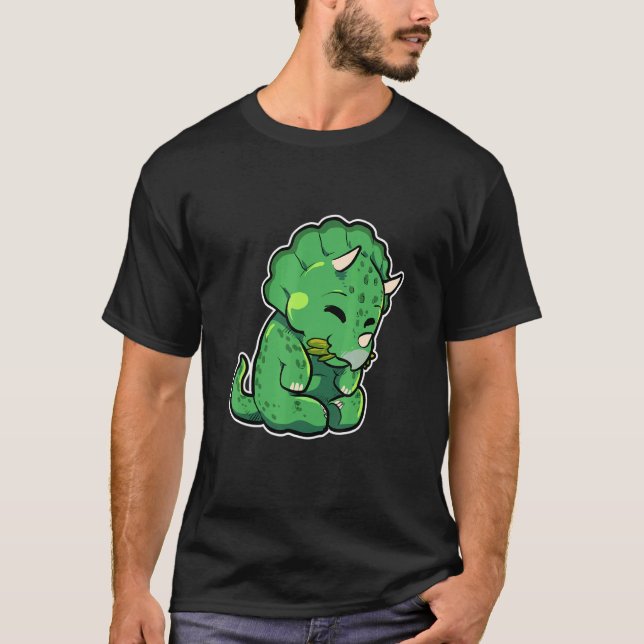 Camiseta Dinosaur Lover Cute Triceratops (Frente)