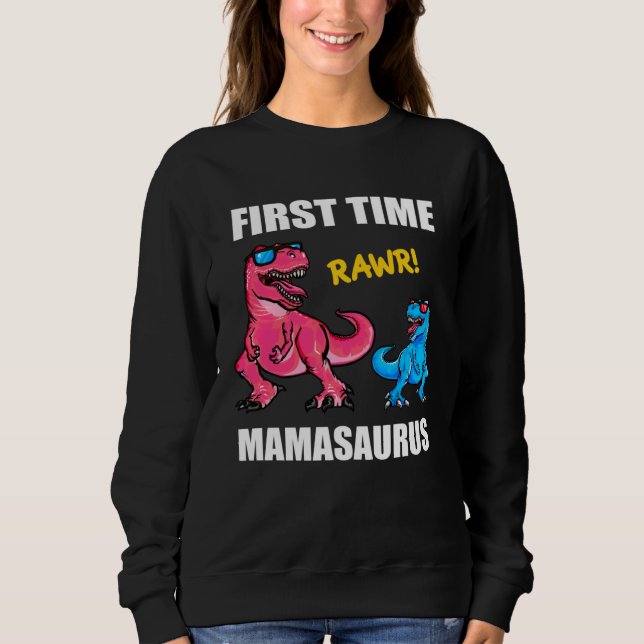 Camiseta Dinosaur Mama  Baby Announcement First Time Mamasa (Frente)