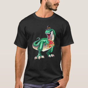Camiseta Dinosaur Rex Chapéu de Peregrino Pizza Ação de Gra