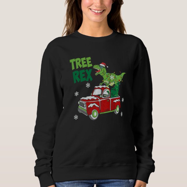 Camiseta Dinosaur rex Riding Truck Christmas pajamas  Xmas (Frente)
