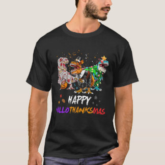 Camiseta Dinosaur T Rex Happy Hallothanksmas Halloween Kids