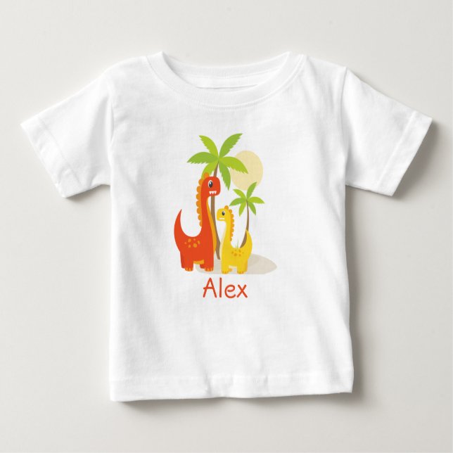 Camiseta Dinosaur Toddler Aniversário Personalizado Camisa- (Frente)