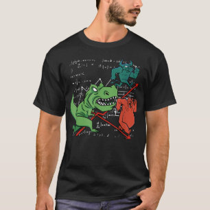 Camiseta Dinosaur Trex Attack Bull and Bear Stock Market In