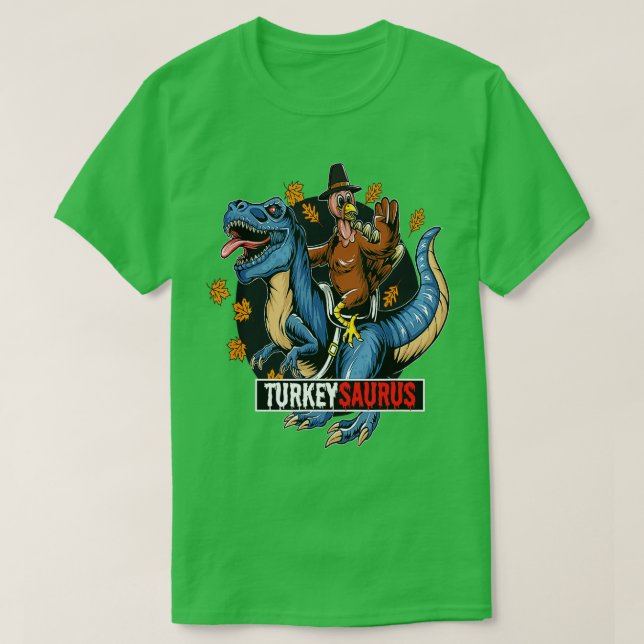 Camiseta Dinosaur Turkeysaurus Boys Turkey Saurus T rex Pil (Frente do Design)