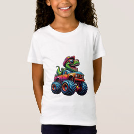Camiseta Dinosauro Engraçado T Rex Em Caminhão Monstro