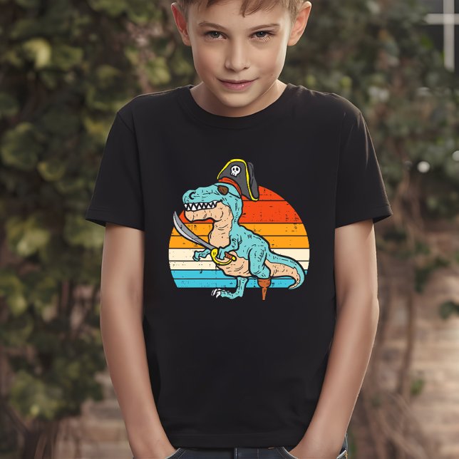 Camiseta Dinosauro Pirata - Aventura Retro T-Rex (Criador carregado)
