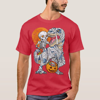 Camiseta Dinosaurs for boys s Skeleton Riding Mummy Pumpkin